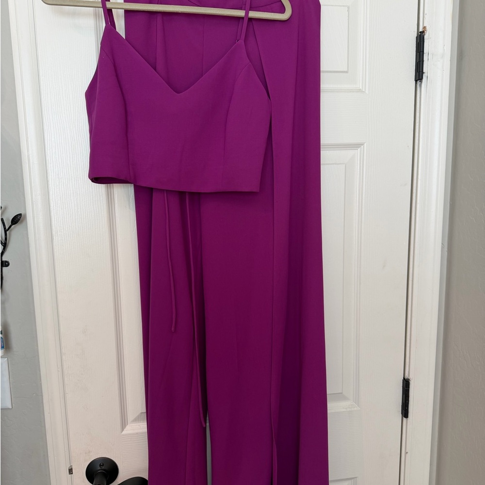 Lulu’s Out Tonight Magenta Two-Piece Jumpsuit Size M - Picture 4 of 8
